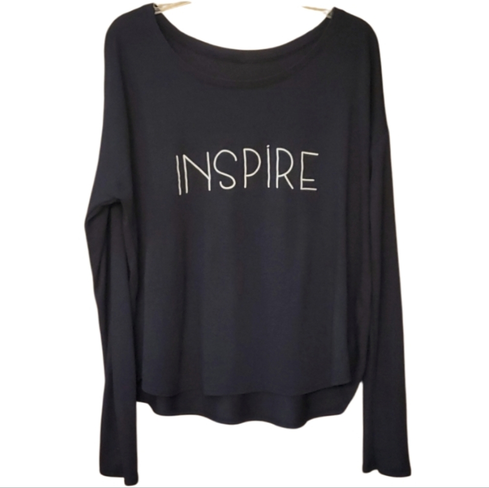Sudara Womans Navy XL Bat Wing INSPIRE Long Sleeve Shirt‎
